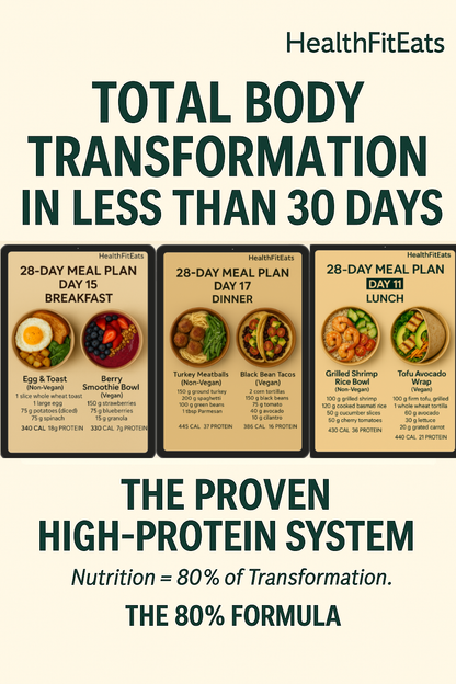 Total Body Transformation In Less Than 30 Days – The Proven High-Protein System (The 80% Formula)